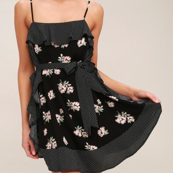 Lulu's Ruffled Around The Edges Floral Mini Dress / Tunic Top S - Picture 10 of 11